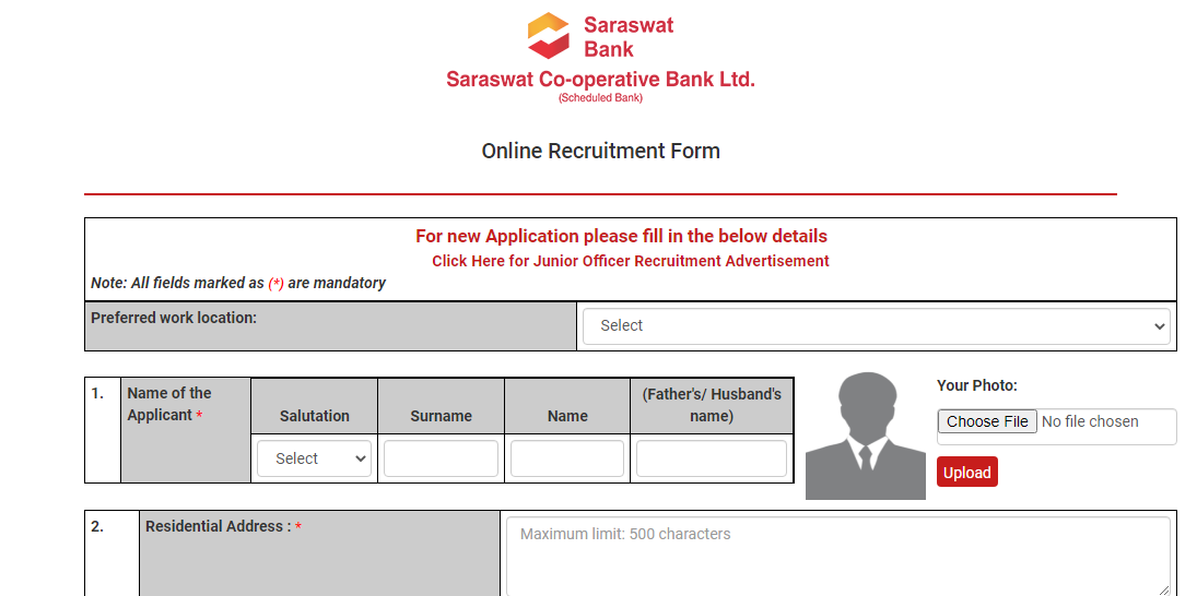 saraswat bank recruitment junior officers posts 2021.png